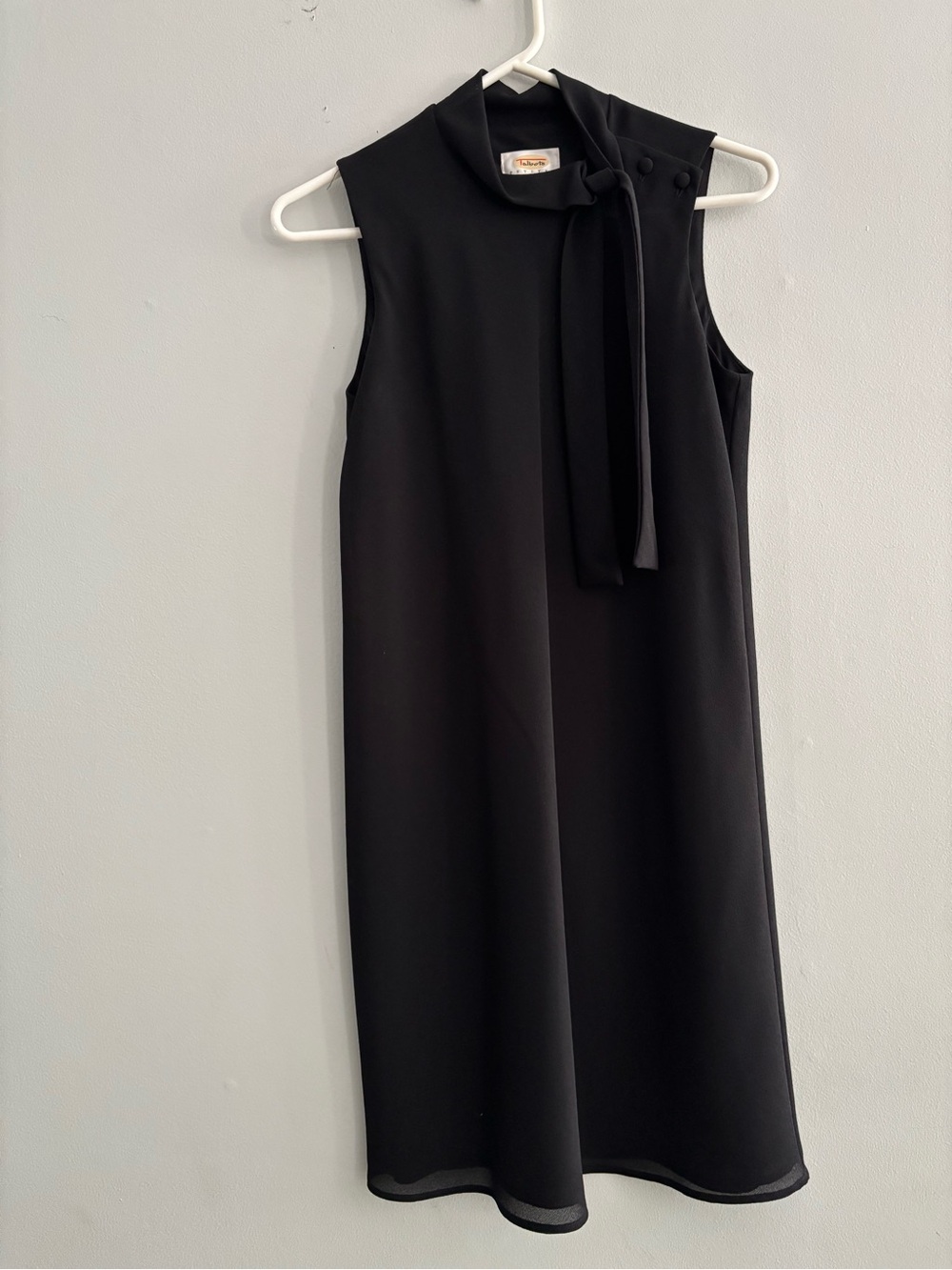 VTG Talbots Jackie O Style Sleeveless Black Dress Party Bow Vintage NWT Size 12
